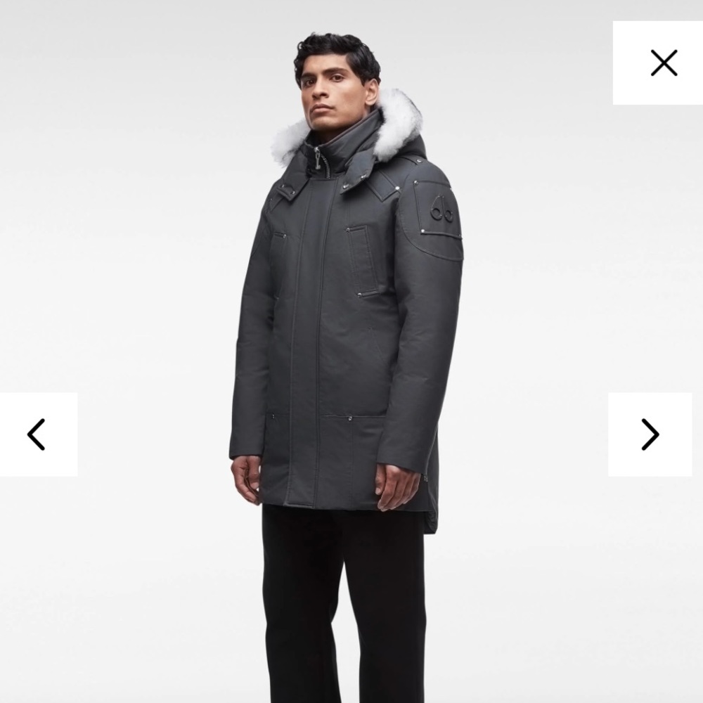 NWOT Moose knuckles original stirling parka in grey/granite color